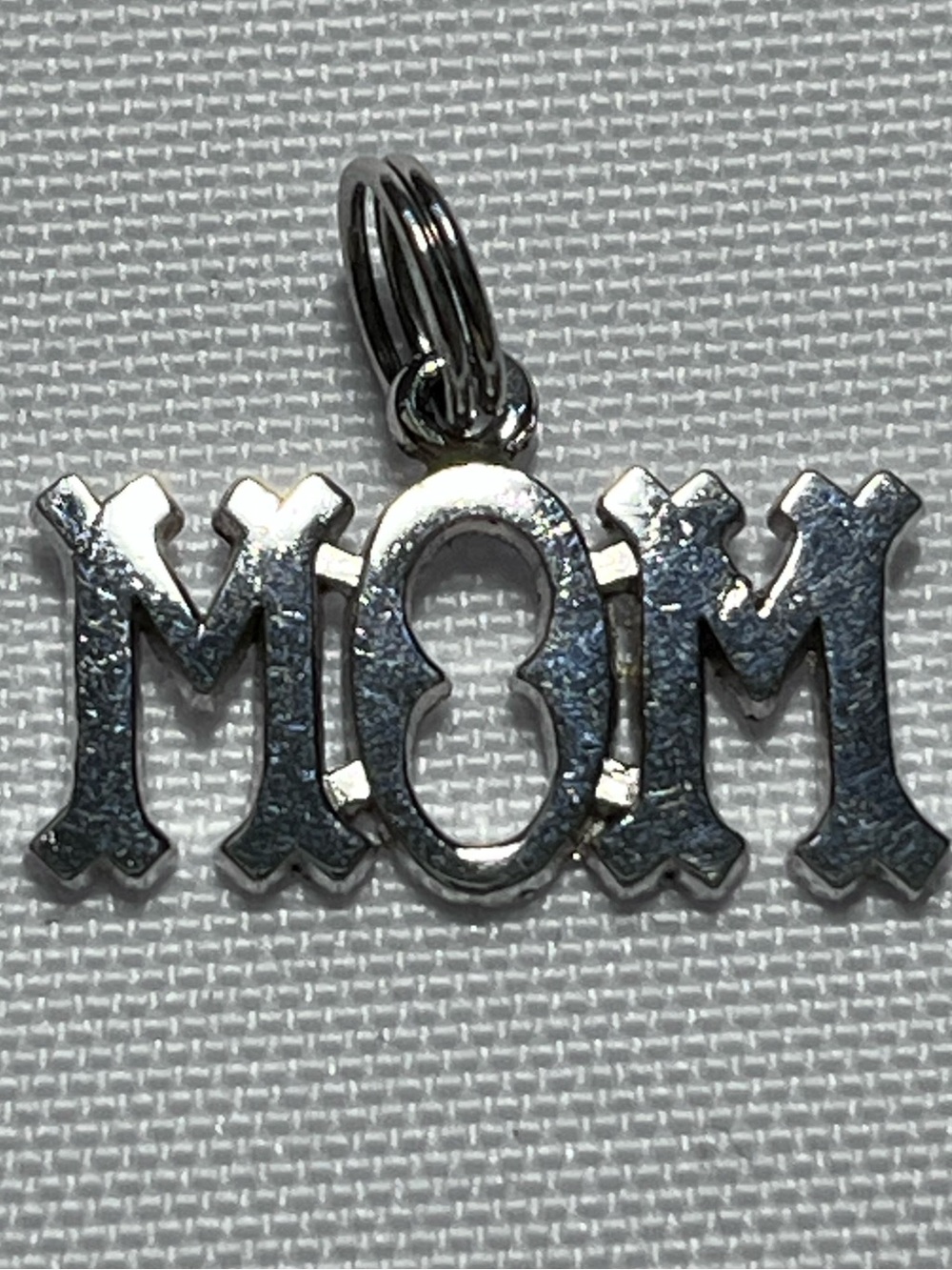 VINTAGE MOM Letter Pendant Necklace Charm STERLING Silver